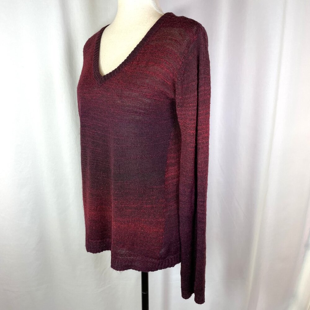 Prana Julien Sweater Ombre Red Size M Yoga Open Back Layering Lightweight - Picture 2 of 16